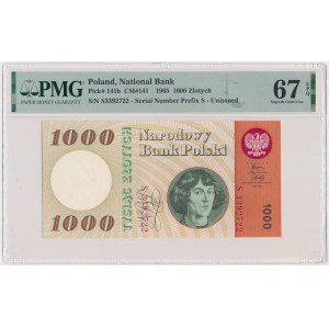 1.000 złotych 1965 - S - PMG 67 EPQ