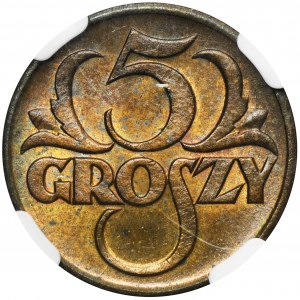 5 groszy 1923 Mosiądz - NGC MS66