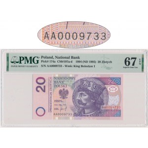 20 Gold 1994 - AA 0009733 - PMG 67 EPQ - geringe Anzahl