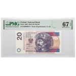 20 złotych 2016 - BI 0000014 - PMG 67 EPQ - niski numer