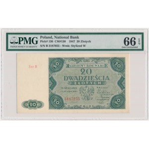 20 złotych 1947 - B - PMG 66 EPQ