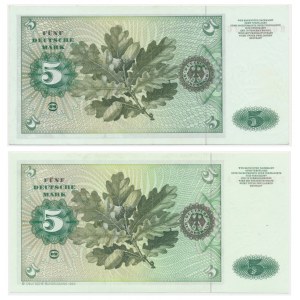 Germany, BDR, 5 Mark 1970-80 (2 pcs.)