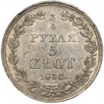 3/4 rouble = 5 zloty Warsaw 1836 MW - NGC MS61