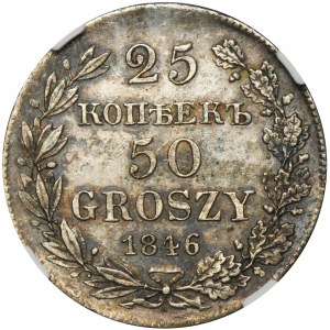 25 Kopeken = 50 Grosze Warschau 1846 MW - NGC MS62