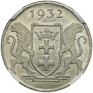 Wolne Miasto Gdańsk, 5 guldenów 1932 Żuraw - NGC MS62 - RZADKOŚĆ