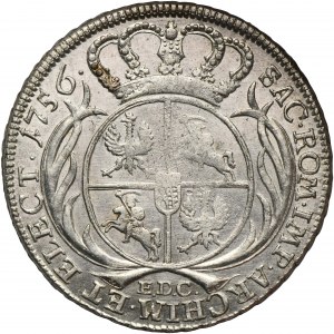 Augustus III Sas, Thaler Leipzig 1756 EDC - SEHR RAR, SCHÖN, Signatur L