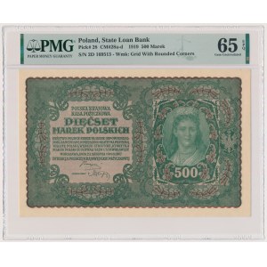 500 marek 1919 - II Serja D - PMG 65 EPQ