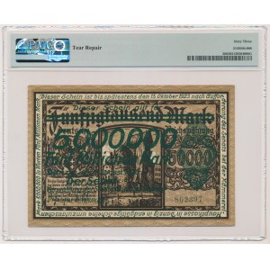 Danzig, 5 Millionen Mark 1923 - grüner Aufdruck - PMG 63