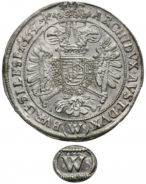 Śląsk, Panowanie habsburskie, Ferdynand II, Talar Wrocław 1632 IZ - BARDZO RZADKI, litera W