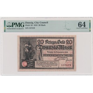 Danzig, 20 Mark 1918 - PMG 64