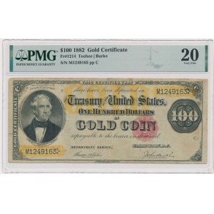 USA, Gold Zertifikat, $100 1882 - Teehee &amp; Burke - PMG 20