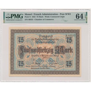 Memel (Klaipeda) 75 Mark 1922 - PMG 64 EPQ