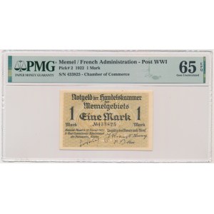 Memel (Klaipeda), 1 Mark 1922 - PMG 65 EPQ