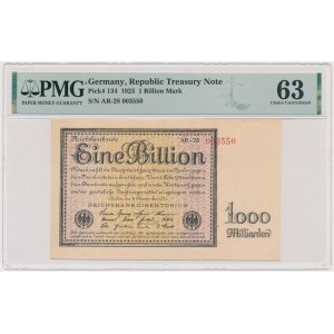 Niemcy, 1 billion marek 1923 - PMG 63