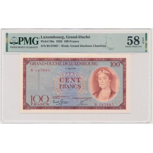 Luksemburg, 100 franków 1956 - PMG 58 EPQ