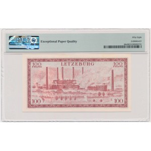 Luksemburg, 100 franków 1956 - PMG 58 EPQ