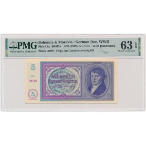 Bohemia and Moravia, 5 Korun (1939) - PMG 63 EPQ