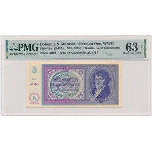 Czechy i Morawy, 5 koron (1939) - PMG 63 EPQ