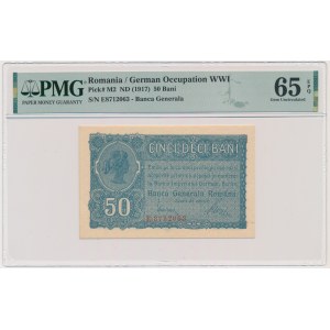 Rumänien, 50 Bani (1917) - PMG 65 EPQ