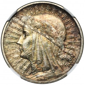 Głowa Kobiety, 2 złote 1933 - NGC MS62 - ładna patyna