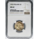 Kopf einer Frau, 2 Gold 1933 - NGC MS62 - schöne Patina