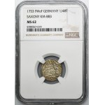 Augustus III of Poland, 1/48 Thaler Dresden 1753 FWôF - NGC MS62