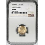 10 groszy 1949 Miedzionikiel - NGC MS65