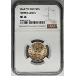 50 groszy 1949 Miedzionikiel - NGC MS66