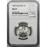 2 Gold 1959 Berry - NGC MS67 - SCHÖN - seltenster Jahrgang