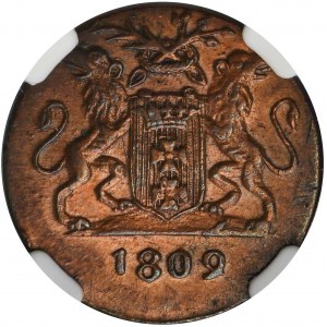 Wolne Miasto Gdańsk, Grosz 1809 M - NGC UNC DETAILS