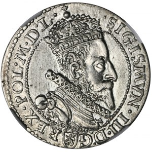 Sigismund III Vasa, Sechster von Malbork 1599 - NGC MS61 - kleiner Kopf