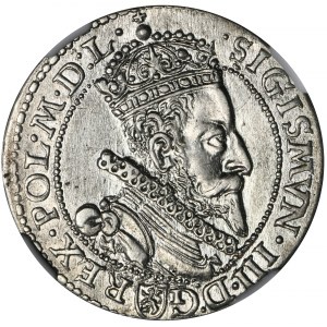 Zygmunt III Waza, Szóstak Malbork 1599 - NGC MS61 - mała głowa
