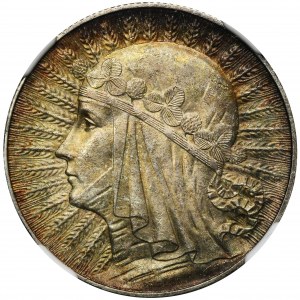 Head of a Woman, 5 gold London 1932 - NGC MS63 - BEAUTIFUL PATTERN