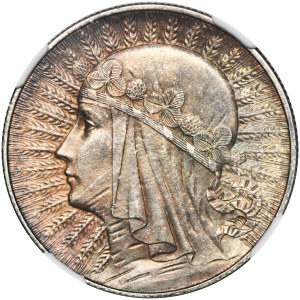 Head of a Woman, 5 gold Warsaw 1933 - NGC MS63 - BEAUTIFUL PATTERN