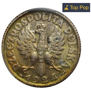 Kobieta i kłosy, 1 złoty Paryż 1924 - PCGS MS64 - PIĘKNA