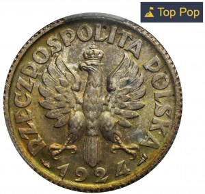 Kobieta i kłosy, 1 złoty Paryż 1924 - PCGS MS64 - PIĘKNA