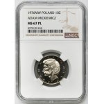 10 złotych 1976 Adam Mickiewicz - NGC MS67 PROOF LIKE - jak lustrzanka