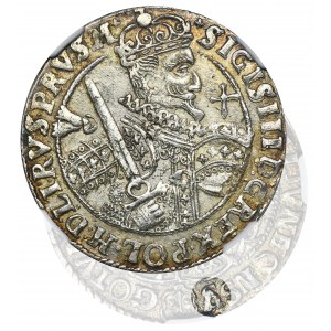 Zygmunt III Waza, Ort Bydgoszcz 1622 - NGC UNC DETAILS - PRVS M, przebitka S na V