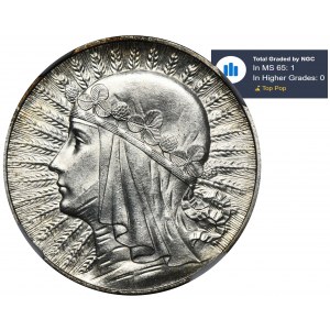 Głowa Kobiety, 5 złotych Londyn 1932 - NGC MS65 - WYŚMIENITA