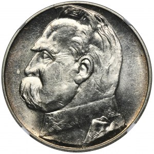 Piłsudski, 10 złotych 1936 - NGC MS63