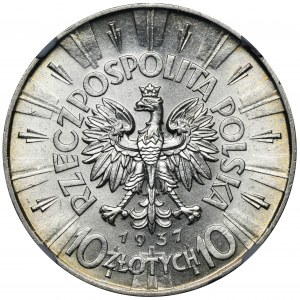 Piłsudski, 10 Zloty 1937 - NGC MS62