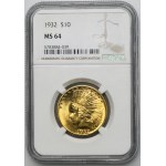 USA, 10 Dollars Philadelphia 1932 - NGC MS64 - Indianerkopf