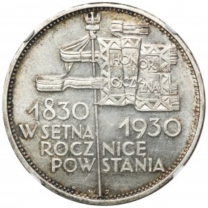 Sztandar, 5 złotych 1930 - NGC MS64 - stempel płytki - WYŚMIENITY