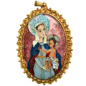 Medallion with the Virgin Mary and baby dated 1942