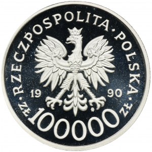 100.000 PLN 1990 Solidarität - GRUBA