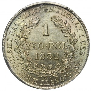 Polish Kingdom, 1 zloty Warsaw 1832 KG - PCGS MS62