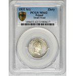 Królestwo Polskie, 1 złoty Warszawa 1832 KG - PCGS MS62