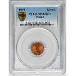 1 grosz 1939 - PCGS MS66 RD