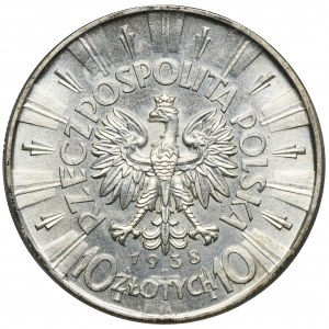 Piłsudski, 10 Zloty 1938 - PCGS MS64