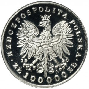 LITTLE TRIBUTE, 100,000 PLN 1990 Kosciuszko - PCGS PR69 DCAM
